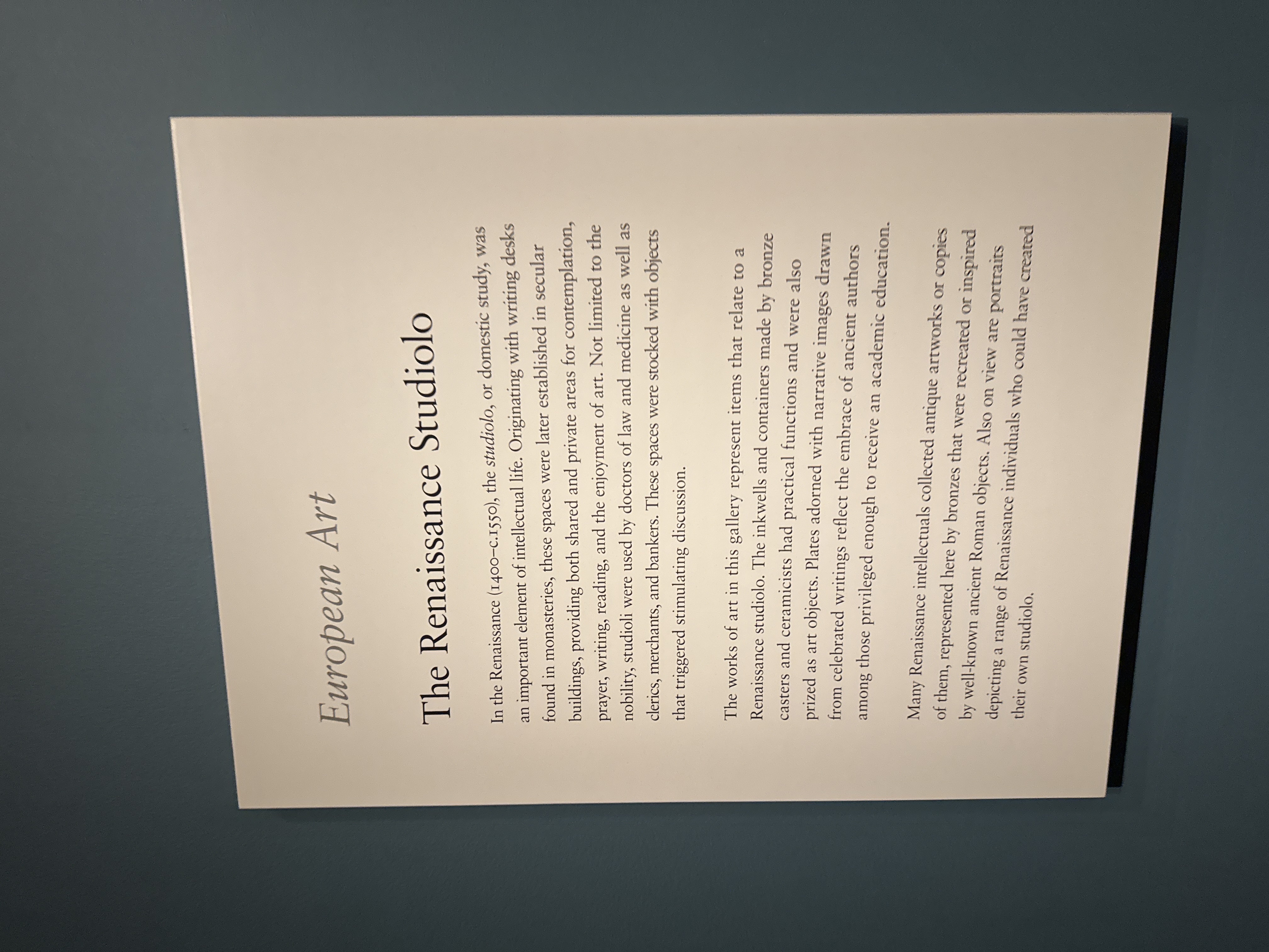 Studiolo Exhibition
